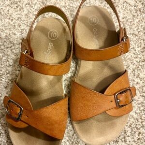 Cat & Jack Tan Kids Sandals with Buckle